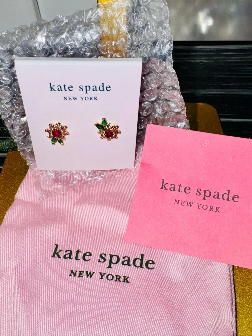 Kate Spade-Bloom-Flower Cubic zirconia Earrings-Multi - NWT